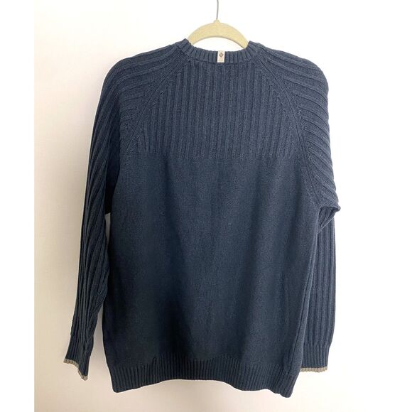 Columbia Green Ribbed Knit Sweater Mens Long Sleeve Pullover, 100% Cotton Sz XL - Picture 2 of 10